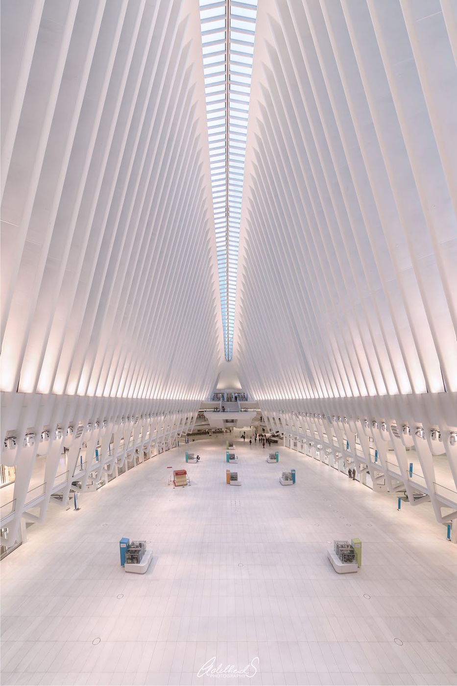Inside the Oculus Transportation Hub at the World Trade Center, New York City, USA