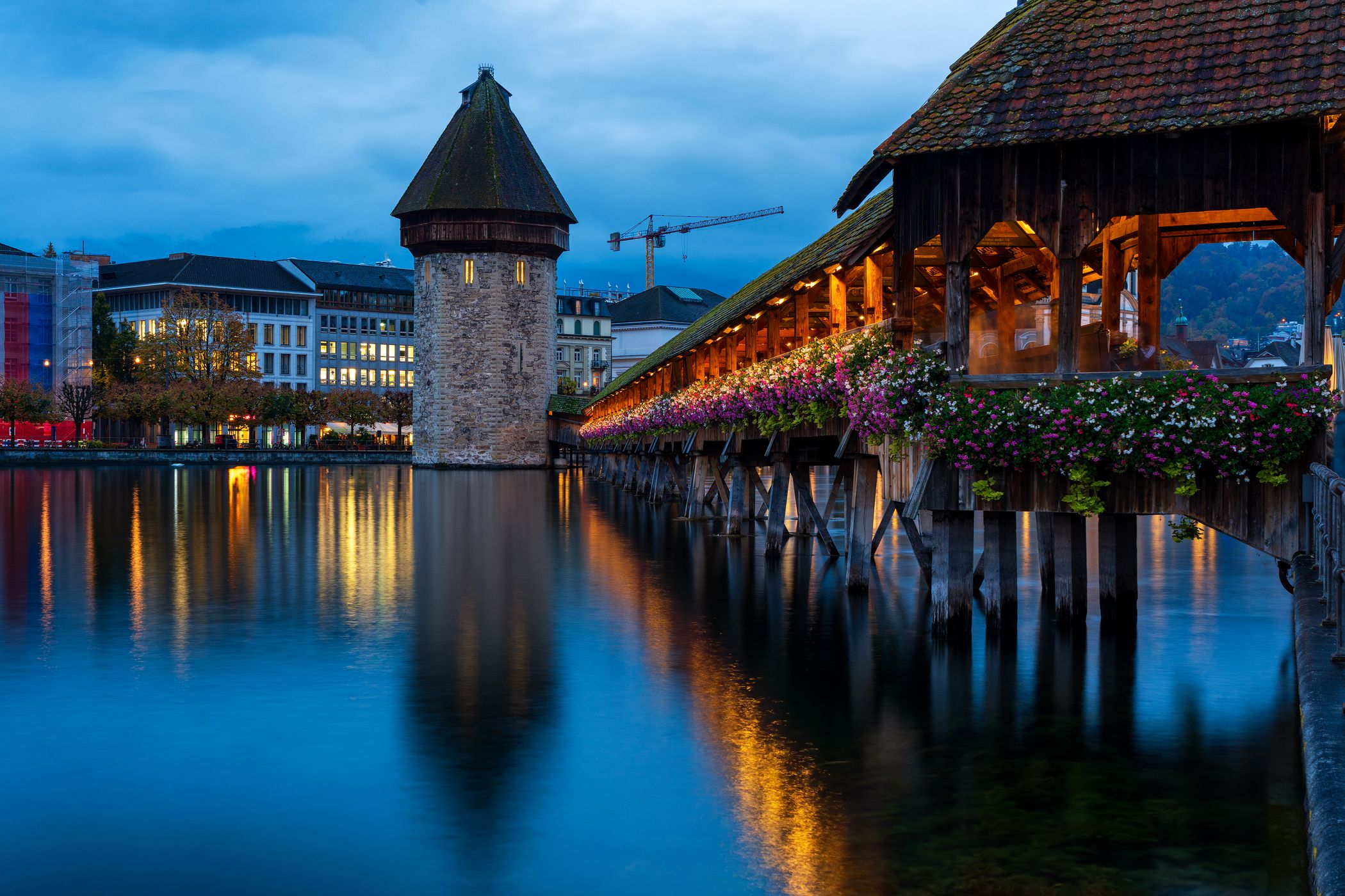 Kapellbridge Lucerne (east view), Switzerland