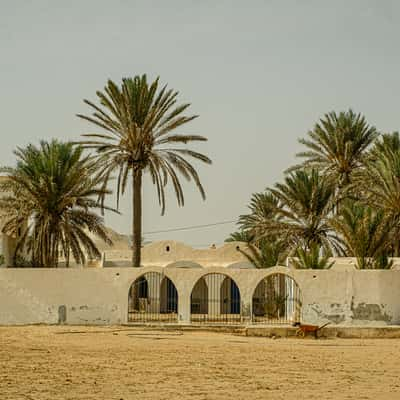 Landscape of houses on the beach, Tunisia