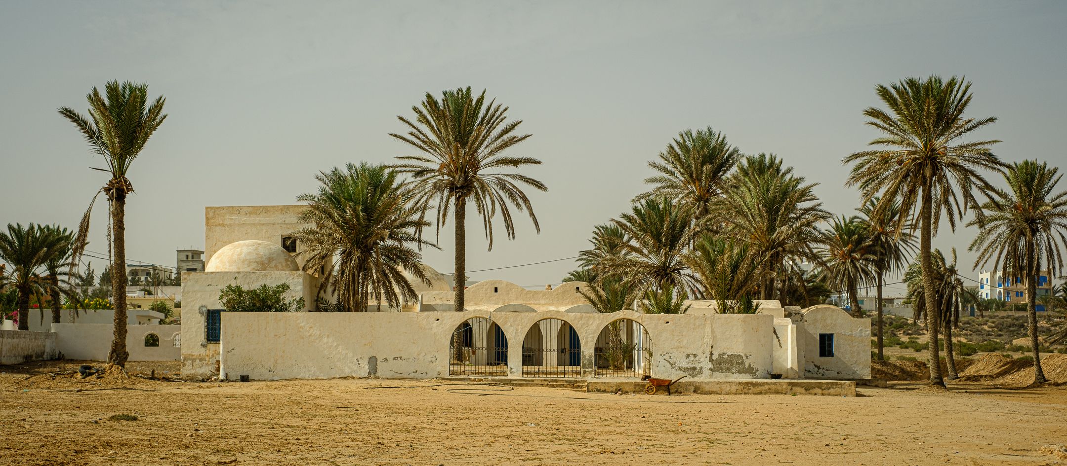 Landscape of houses on the beach, Tunisia