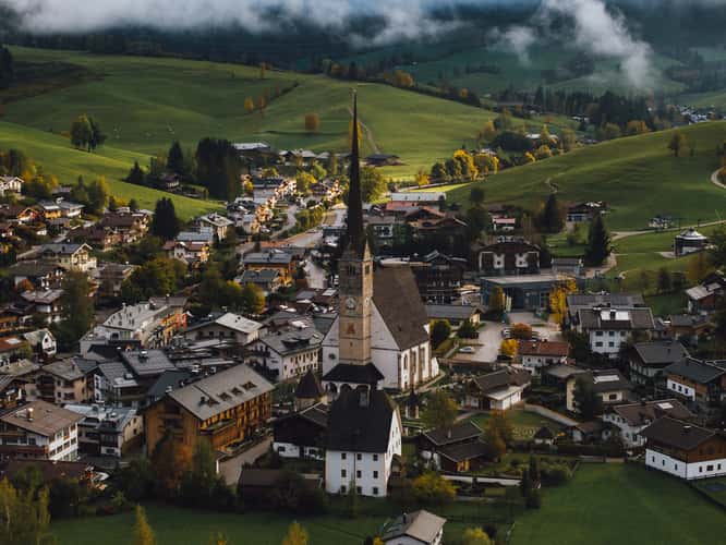 Maria Alm Aerial view