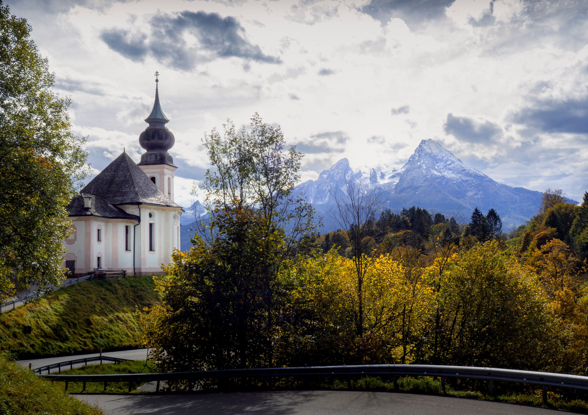 Maria Gern Church, Bavaria - Hill View, Germany
