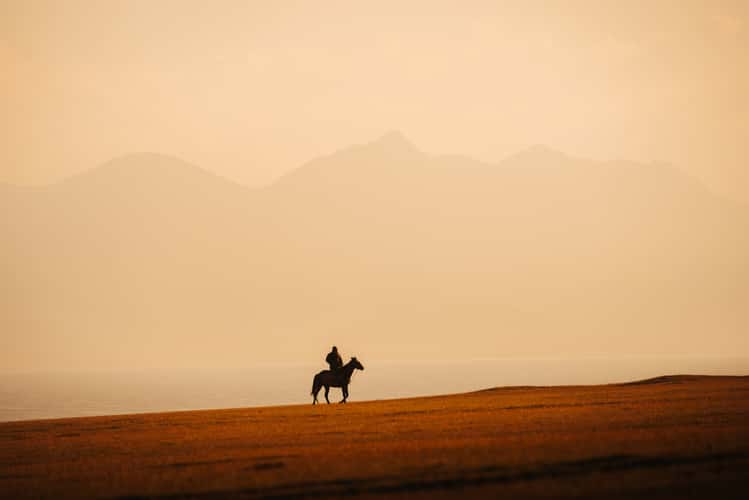 Nomad life at Lake Song-Kul