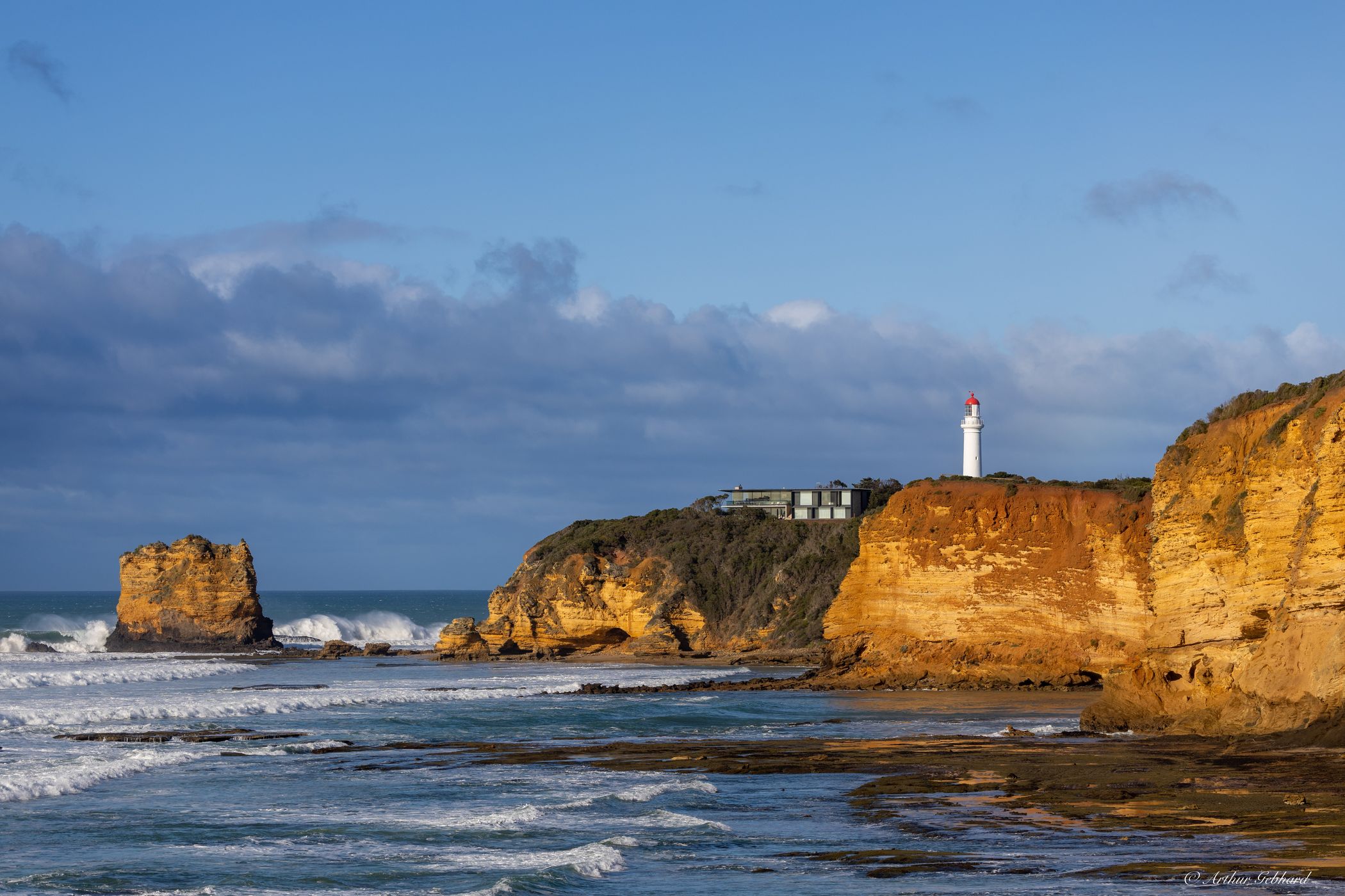 Split Point Lighthouse from Split Point Lookout, Australia