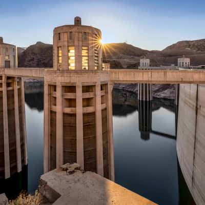 Sunrise, Hoover Dam, Nevada, Arizona, USA