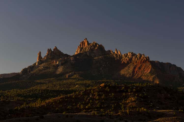 Sunrise western Springdale, Zion National Park, Utah