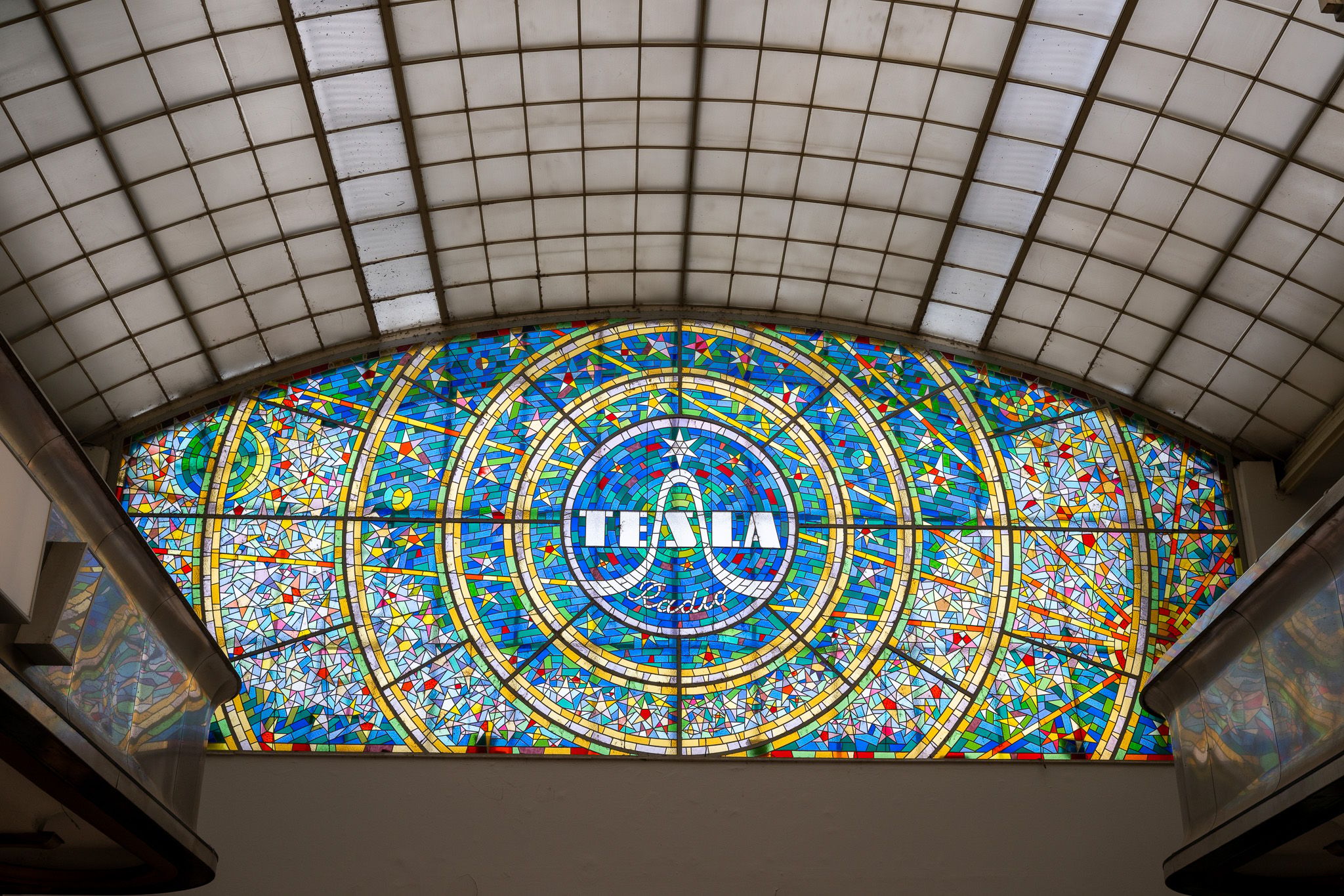 Tesla stained glass, Czech Republic