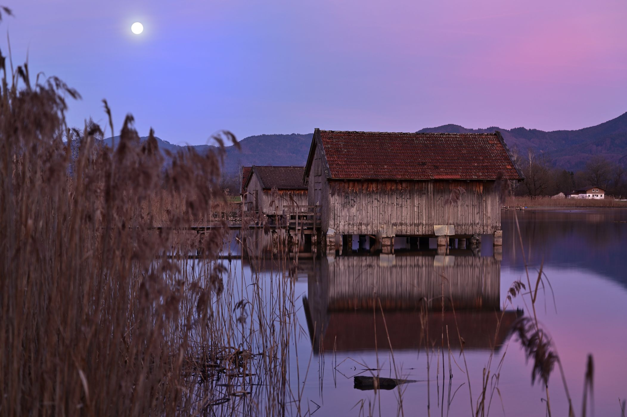 The three cabins at Kochelsee, Germany