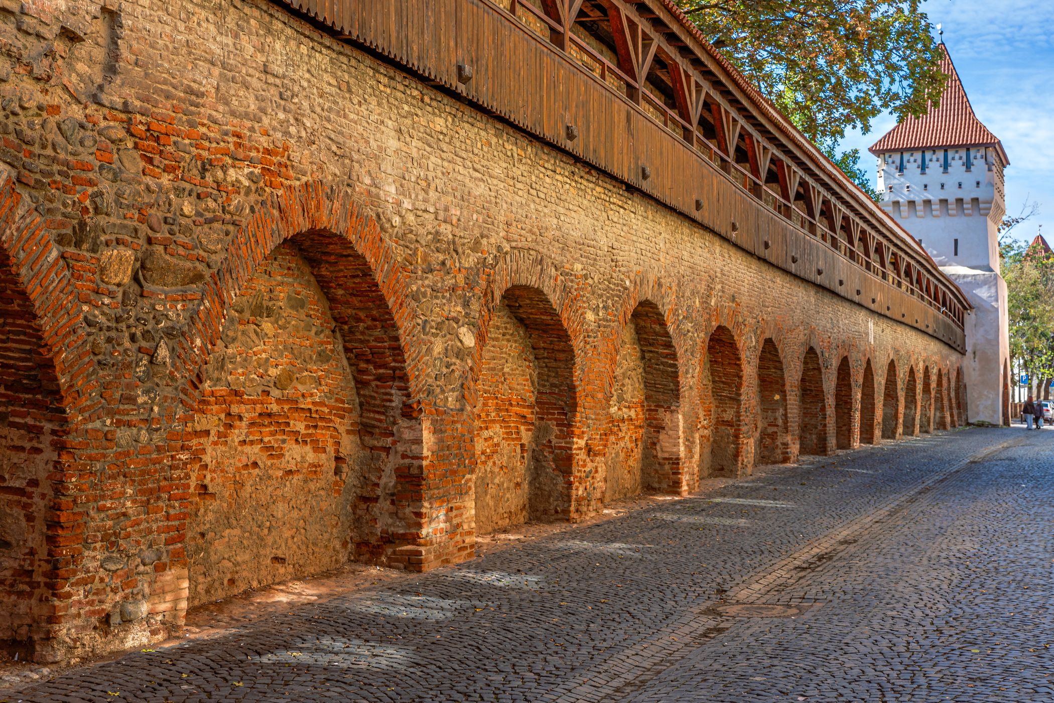 Sibiu Town wall with tower, Romania