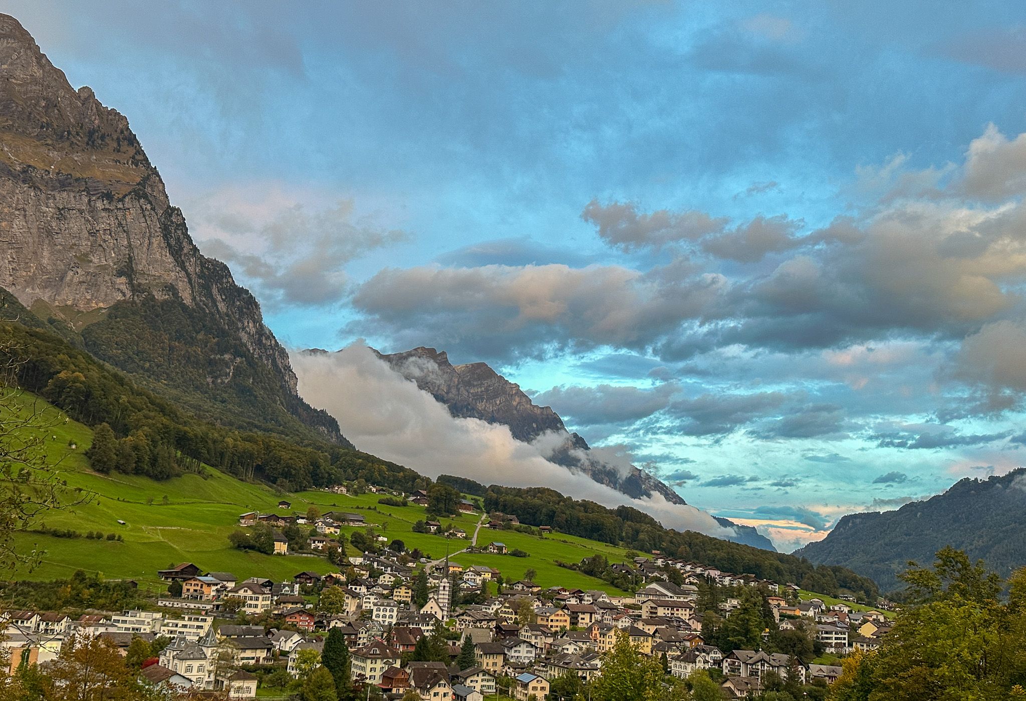 View on Mitlödi/GL, Switzerland