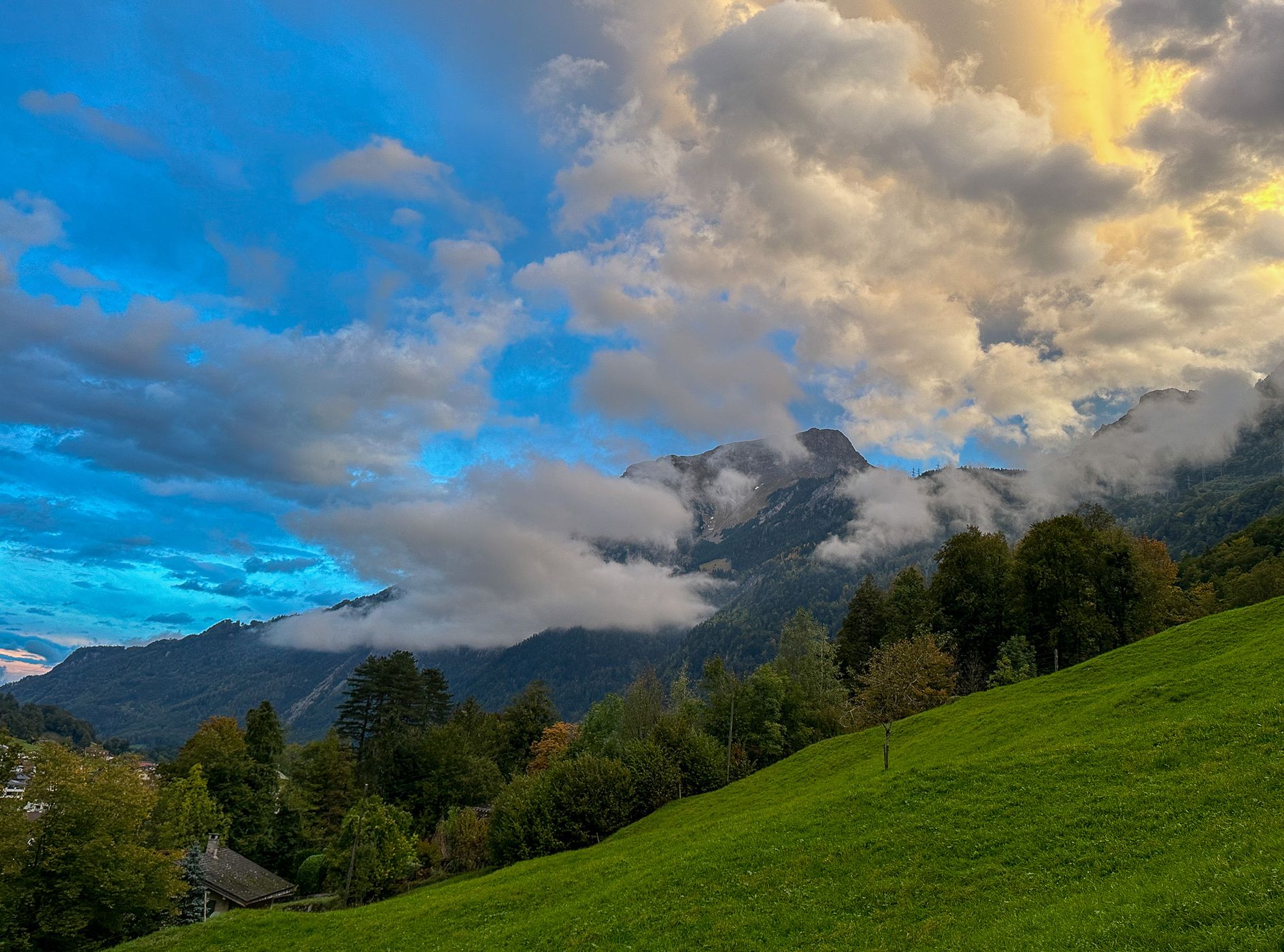 View on Mitlödi/GL, Switzerland