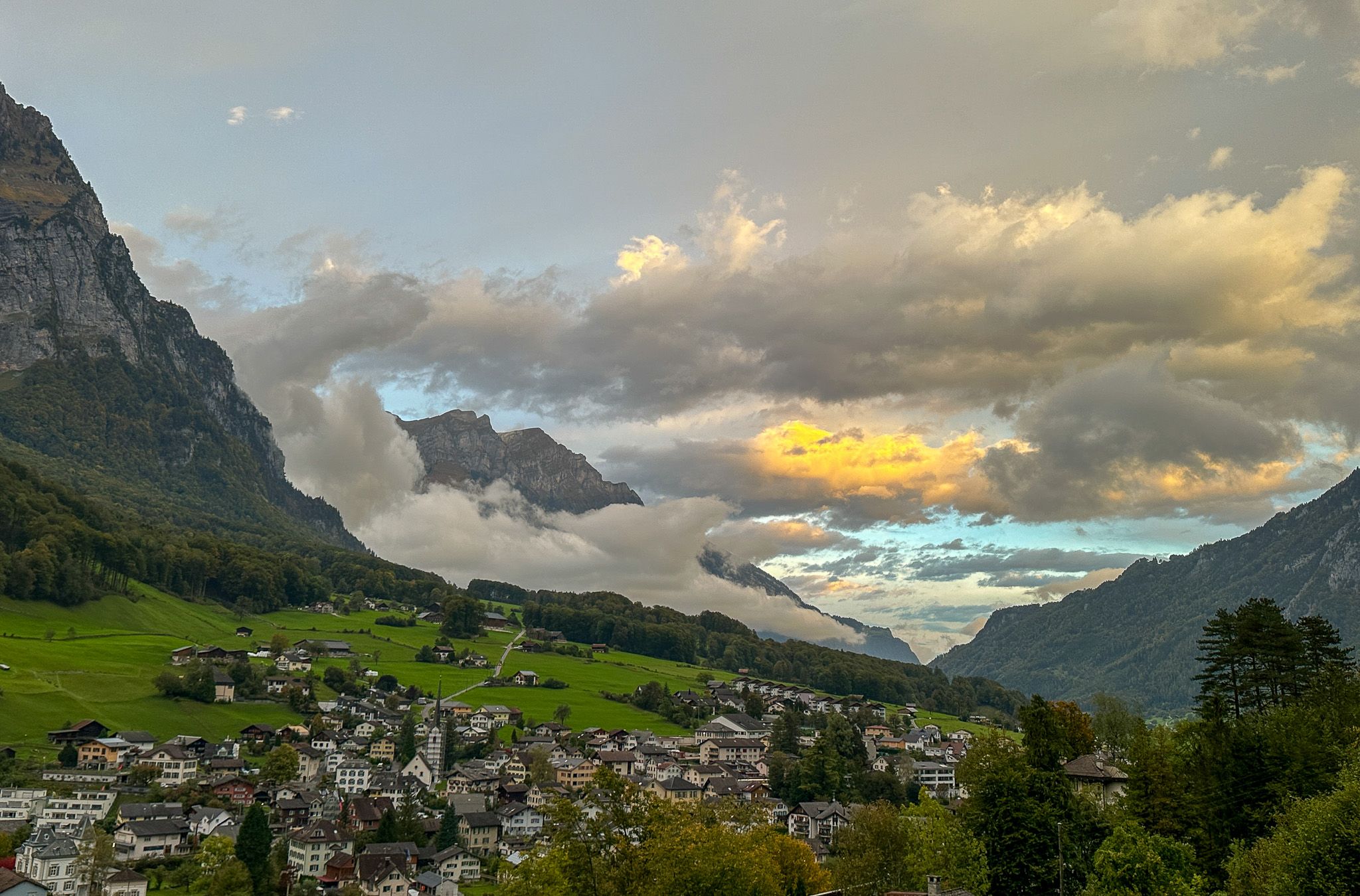 View on Mitlödi/GL, Switzerland