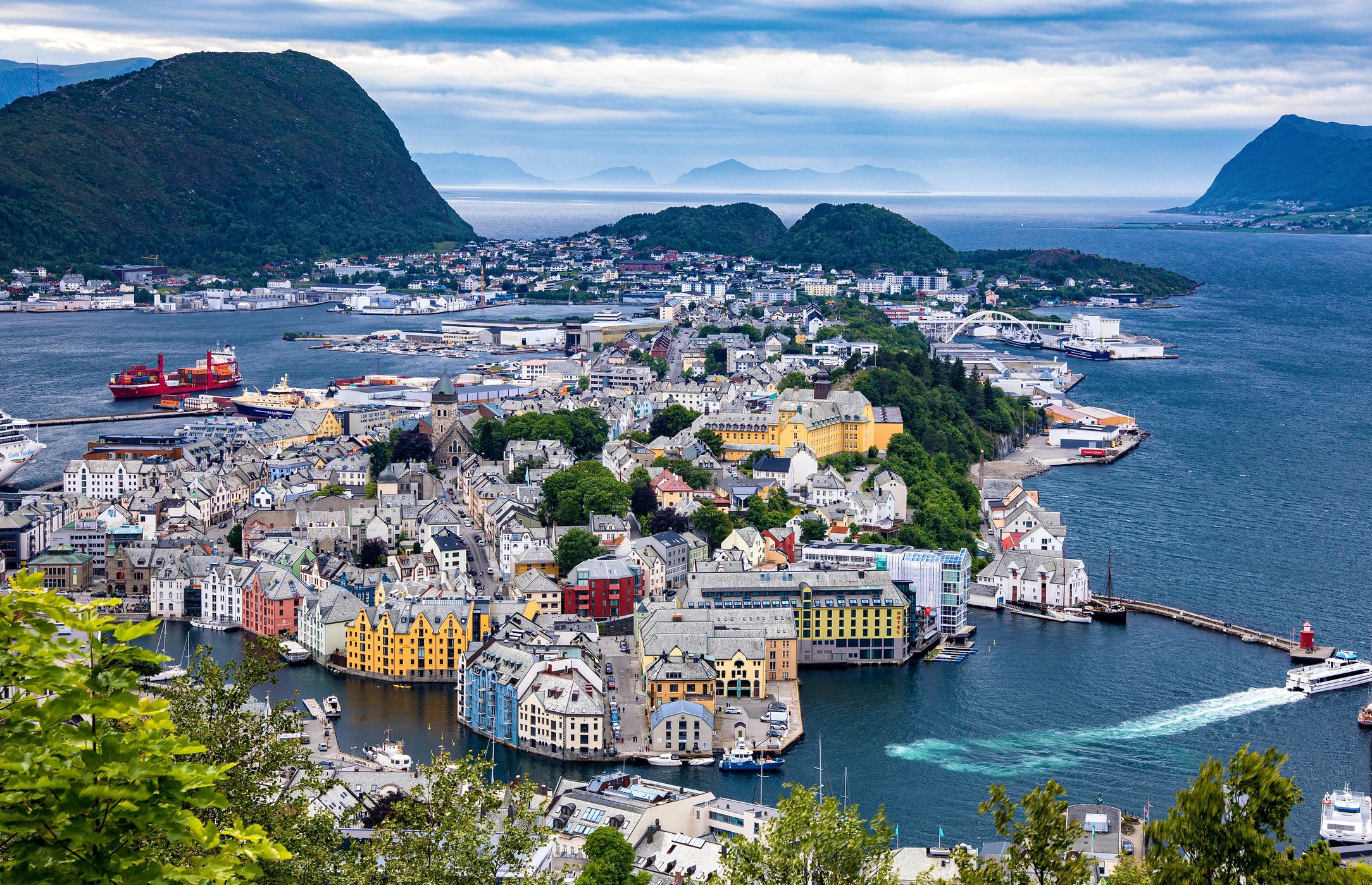 View over Ålesund from Fjellstua Viewpoint, Norway