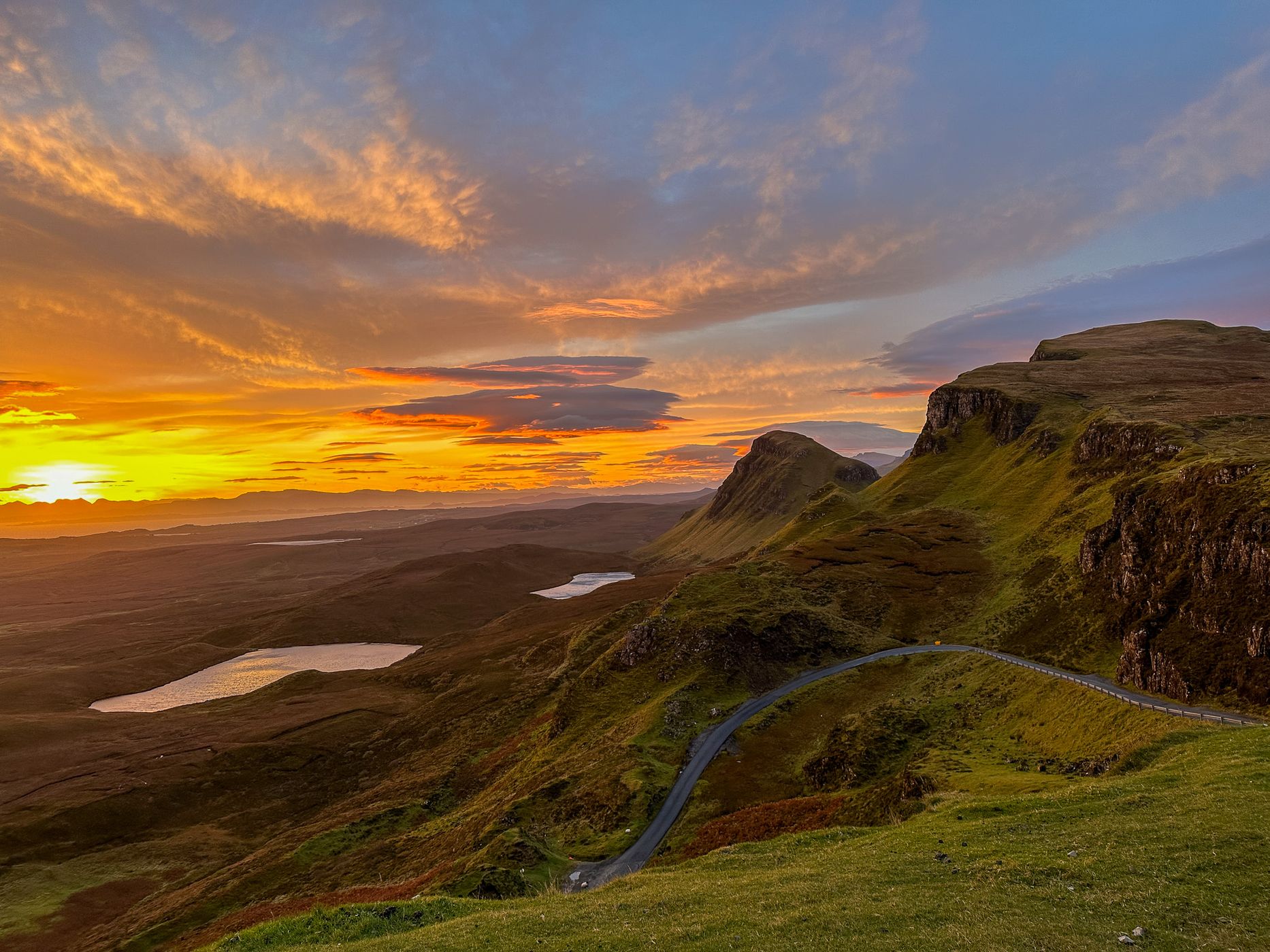 A solitary bush overlooking the Quiraing Road, United Kingdom