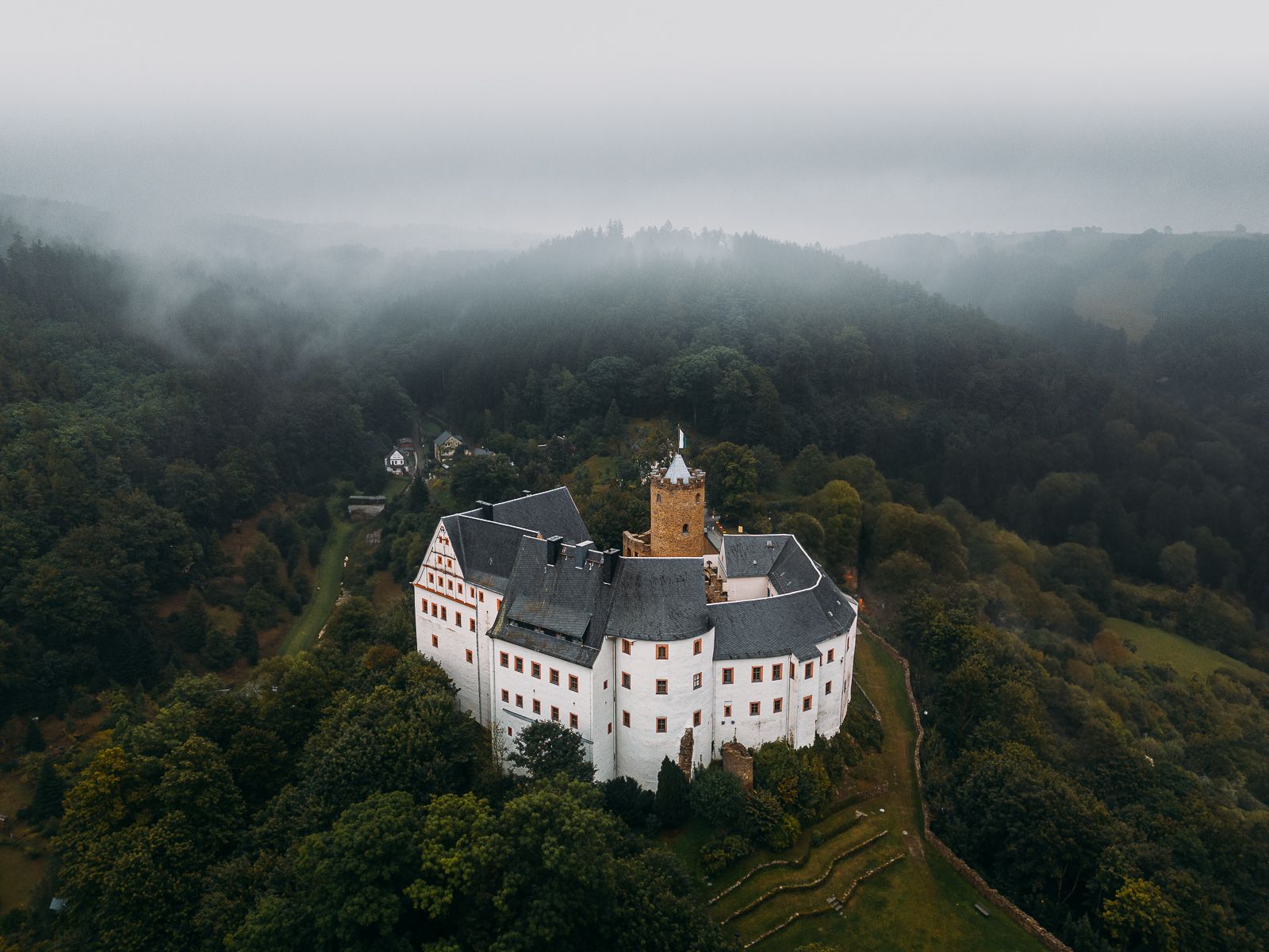 Burg Scharfenstein (Drone), Germany