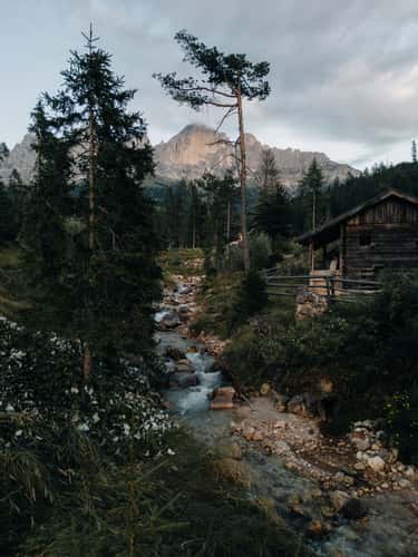Cabin at a river