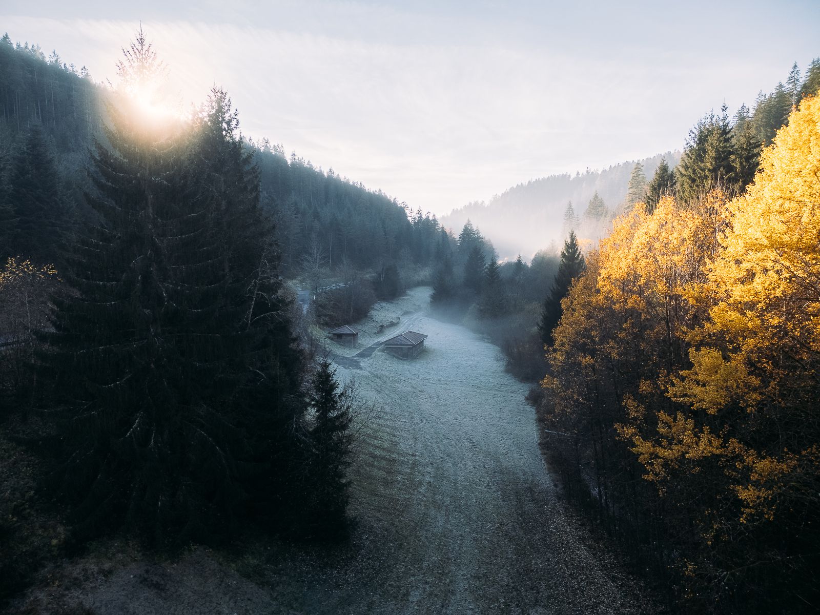 Cabin in the valley (Drone), Germany