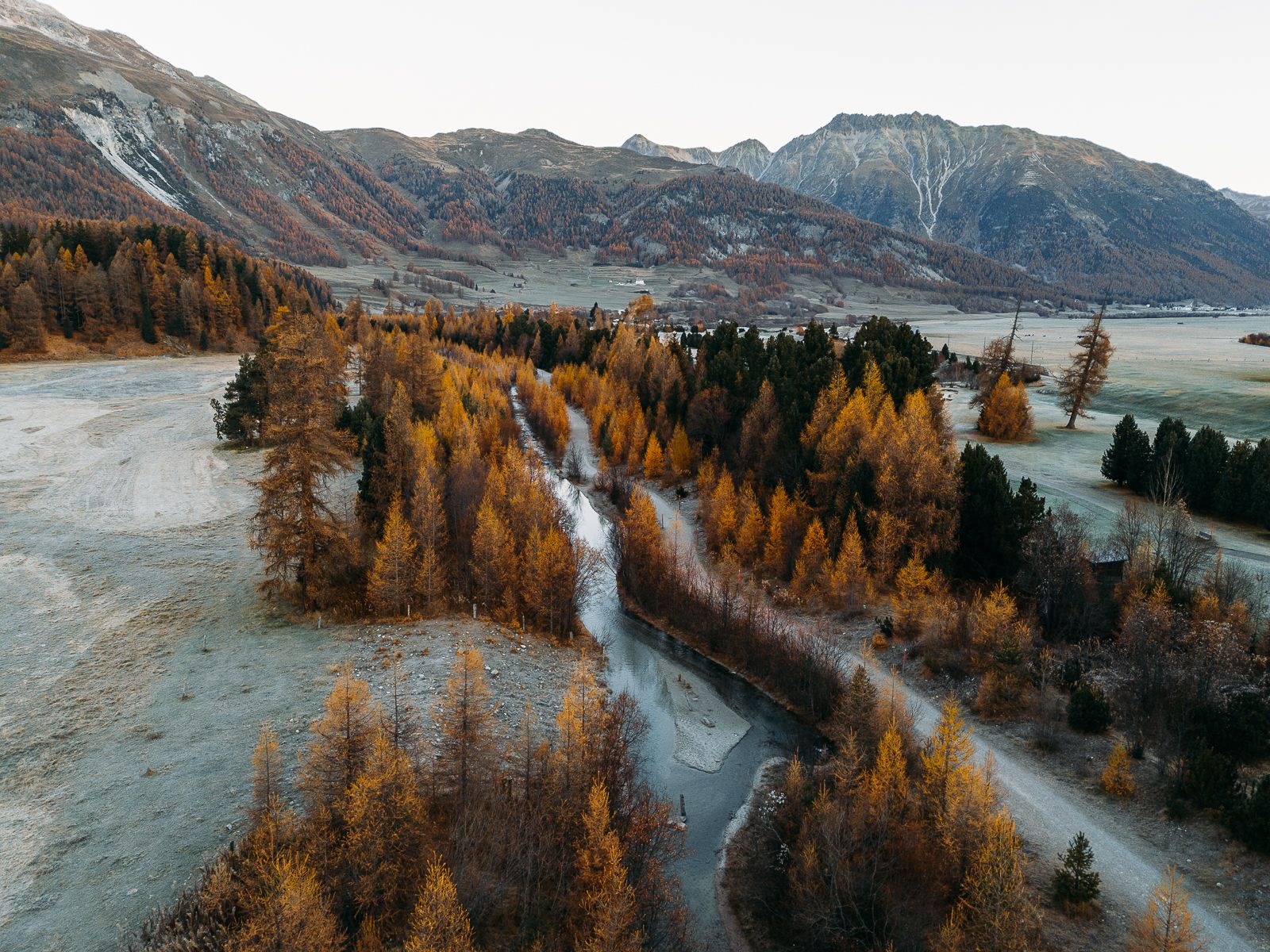 Celerina River & Cabin (Drone), Switzerland