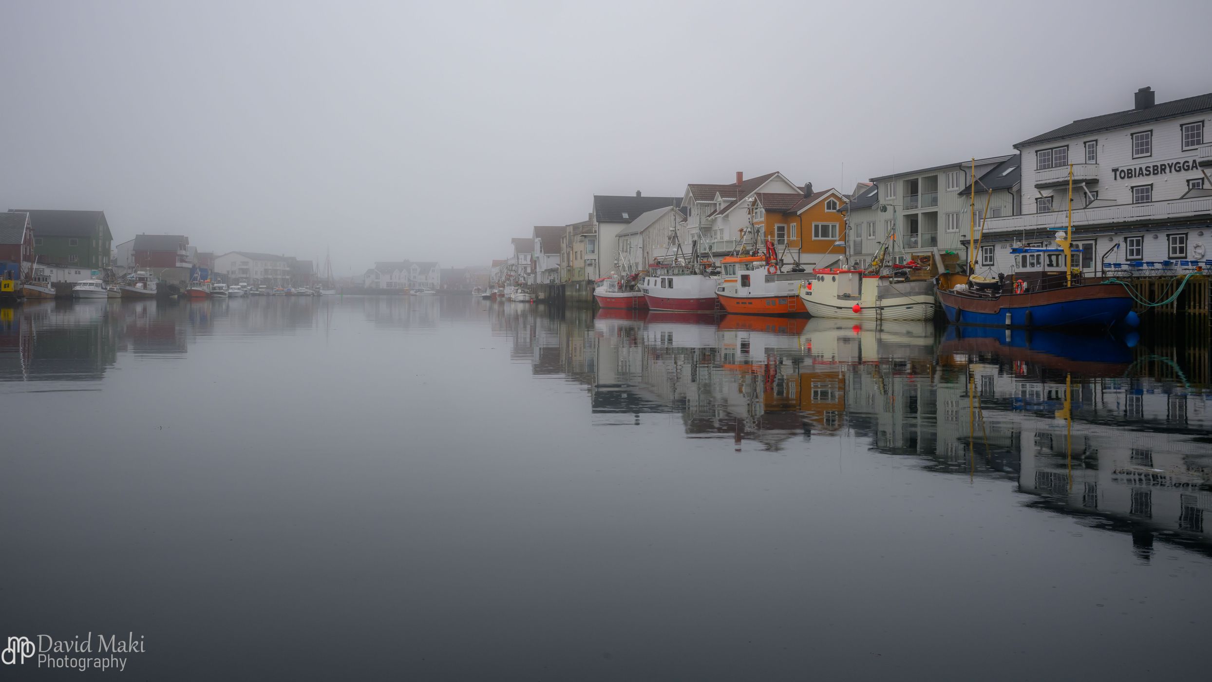 Classic harbour view of Henningsvær, Norway