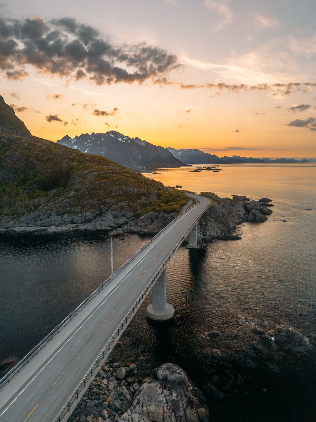 E10 View to Reine (Drone), Norway