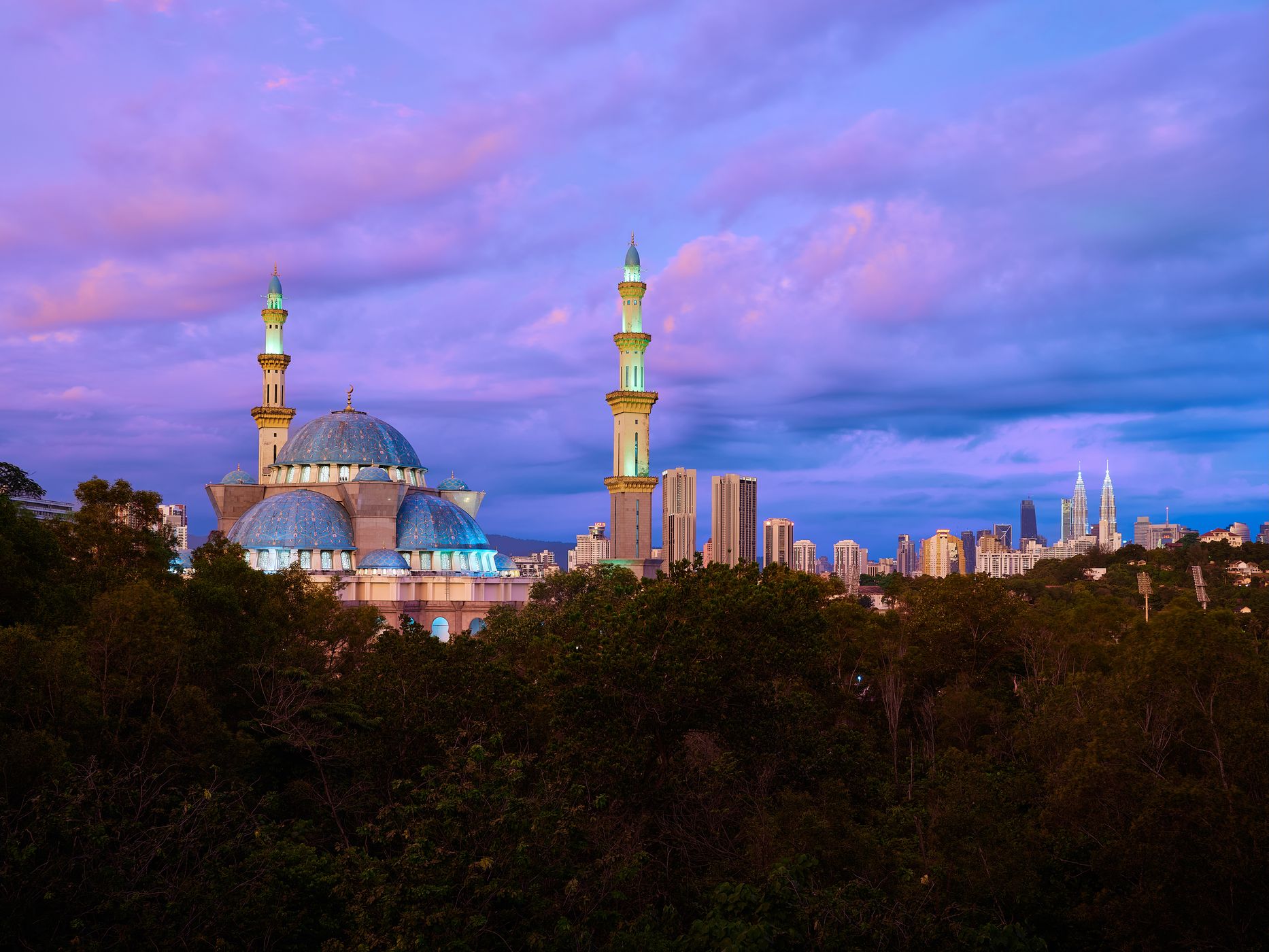 Federal Mosque with City View from Publika Shopping Center, Malaysia