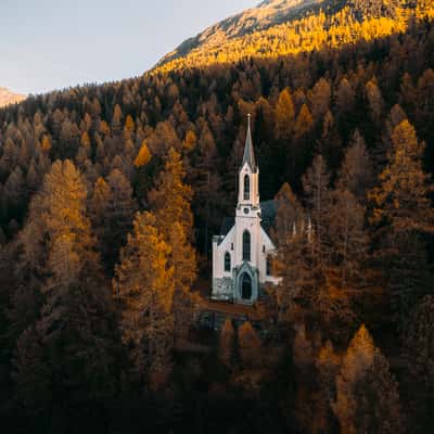 French Church St. Moritz (Drone), Switzerland