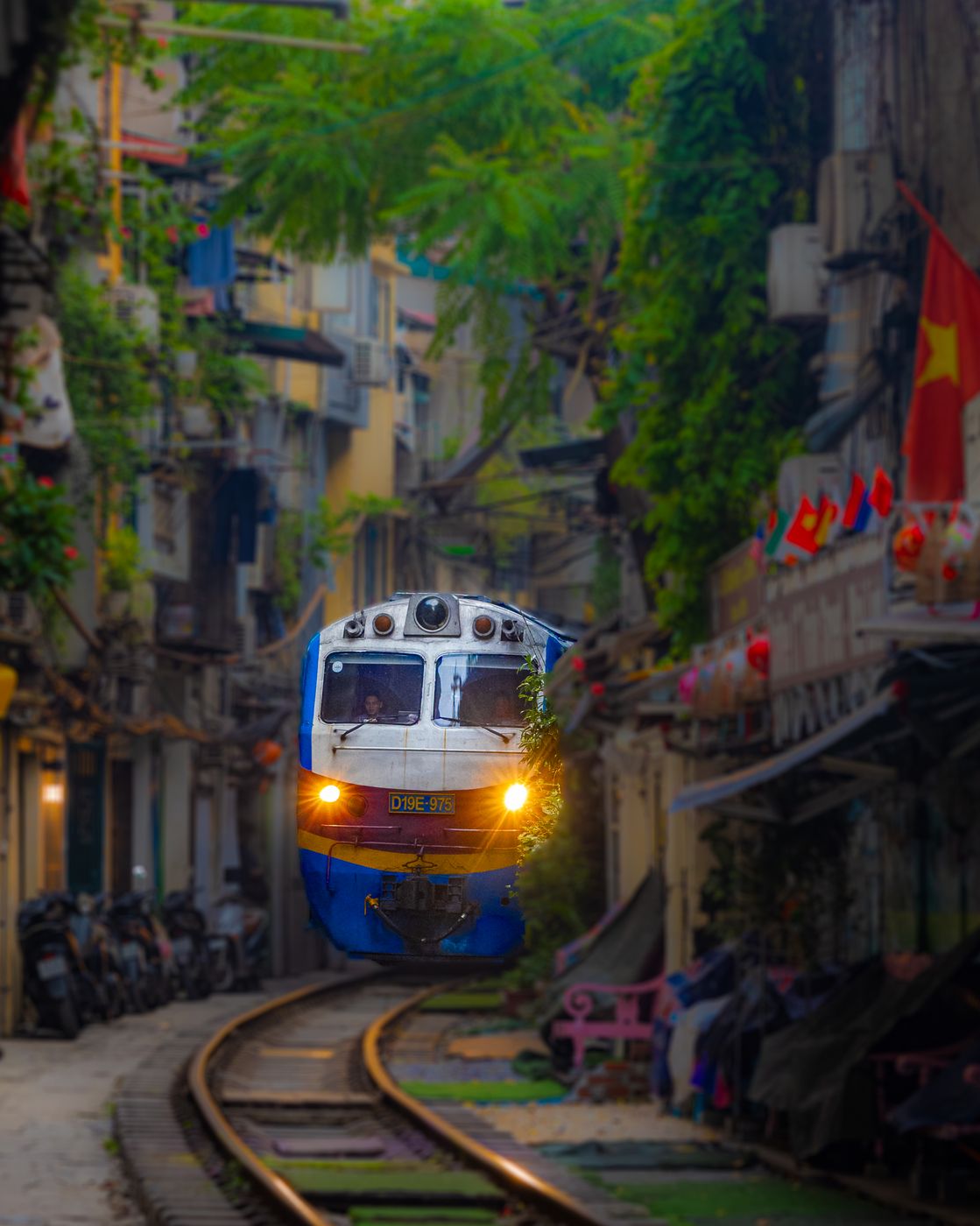 Hanoi train street south, Vietnam