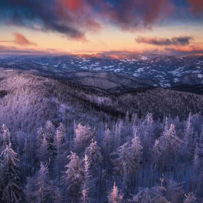 High tatras view from Luban mountain, Poland