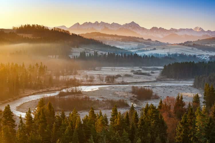 High tatras view with Bialka river