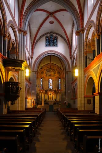 Interior of Mariendom Church in Andernach