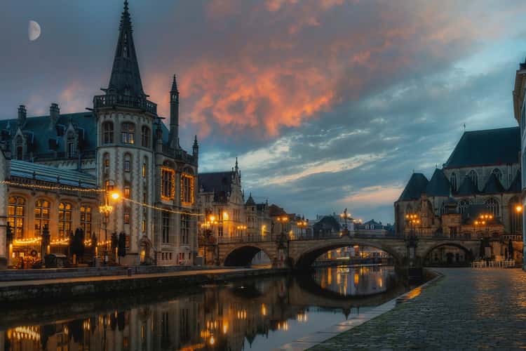 Korenlei and Saint Michael's Bridge, Ghent
