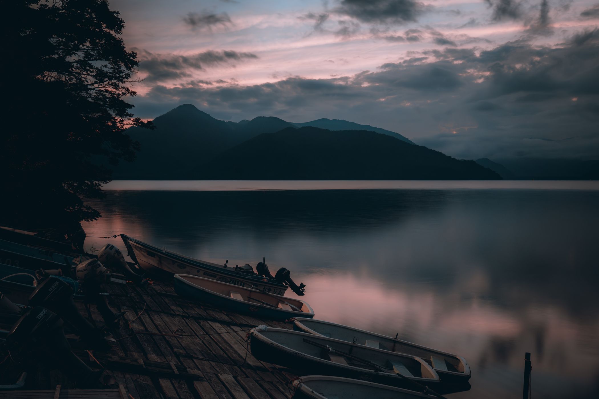 Lake Chuzenji with Mountain Backdrop, Japan