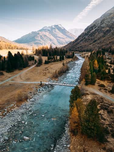 Morteratsch River Bridge (Drone)