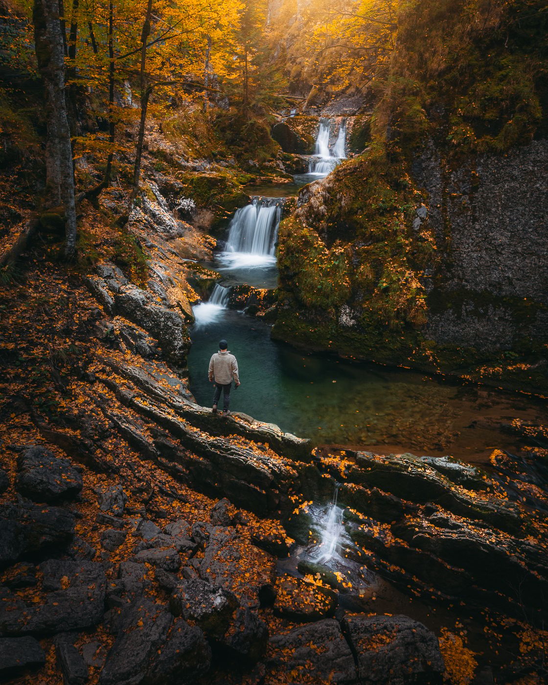 Rottach Waterfalls (Drone), Germany