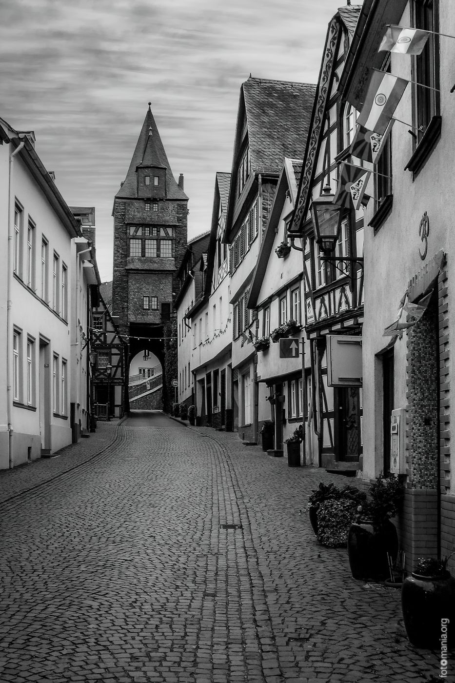 Street in Bacharach town, Germany