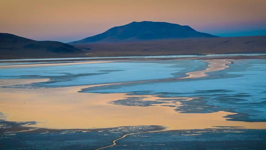 Sunset at laguna Colorada
