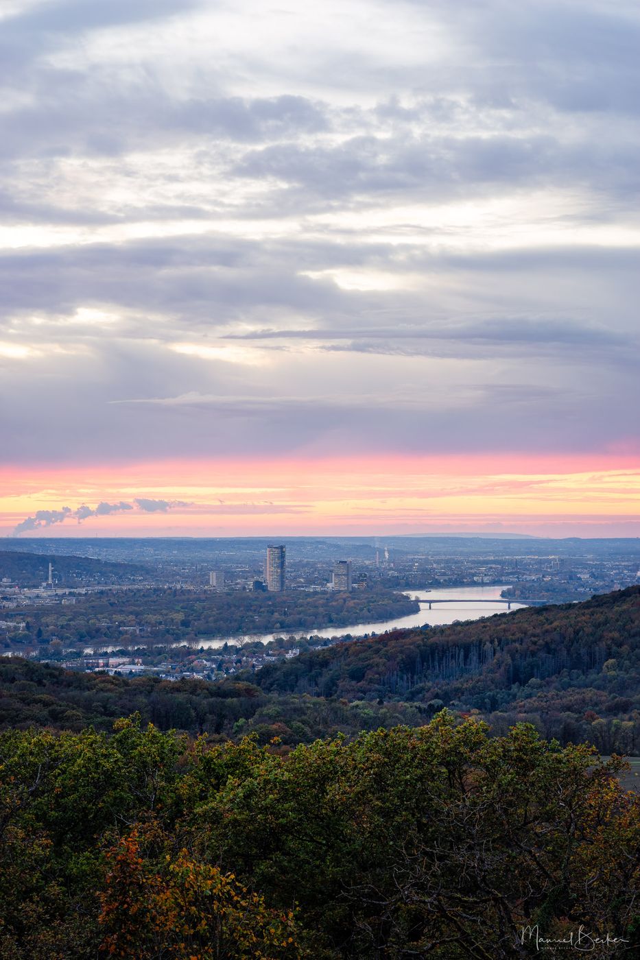 View from the Stenzelberg towards Bonn, Germany