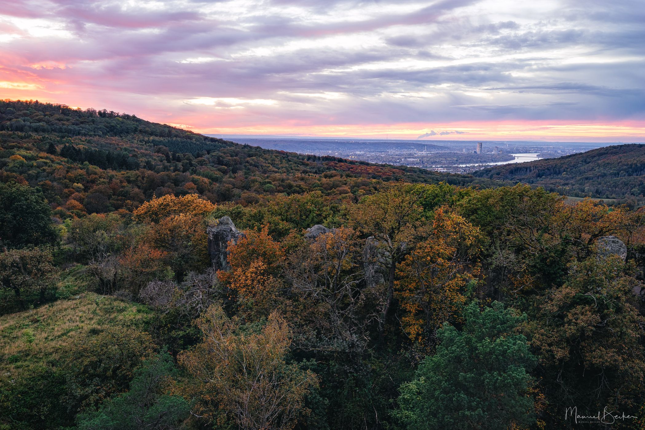 View from the Stenzelberg towards Bonn, Germany