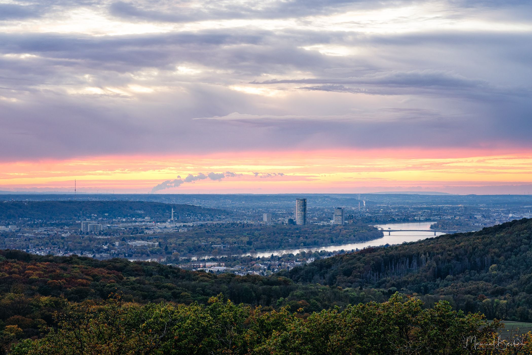 View from the Stenzelberg towards Bonn, Germany