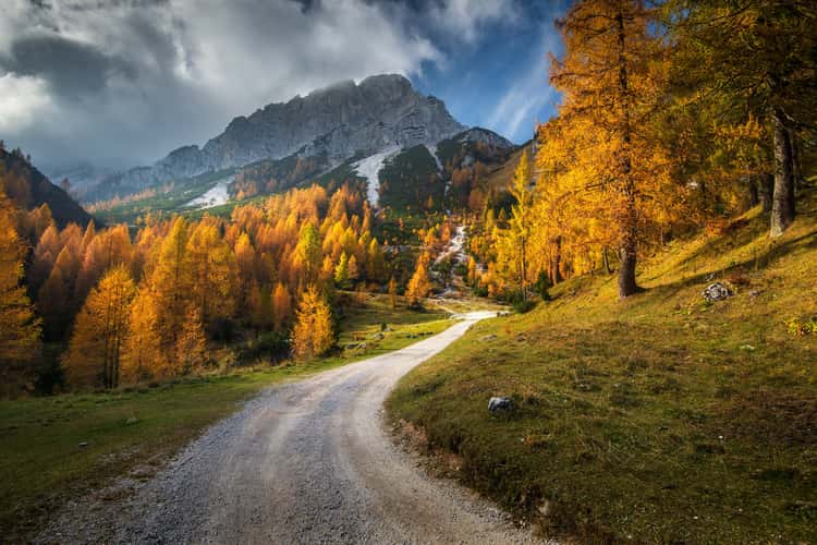 Autumn Julian Alps near Erjačeva koča