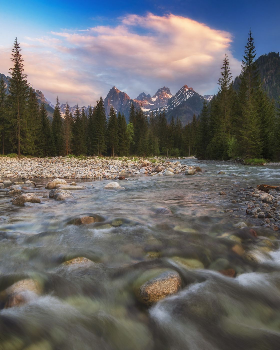 Biela voda river in High Tatras, Poland