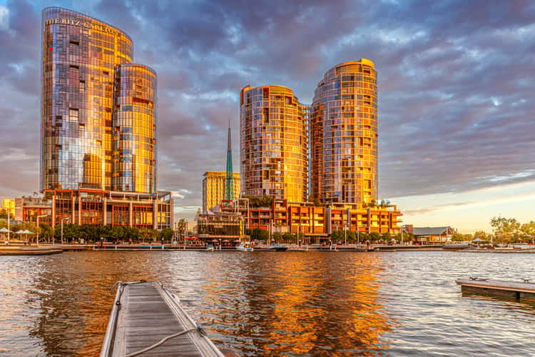 Elizabeth Quay Bridge lights, Perth, Westerne Australia