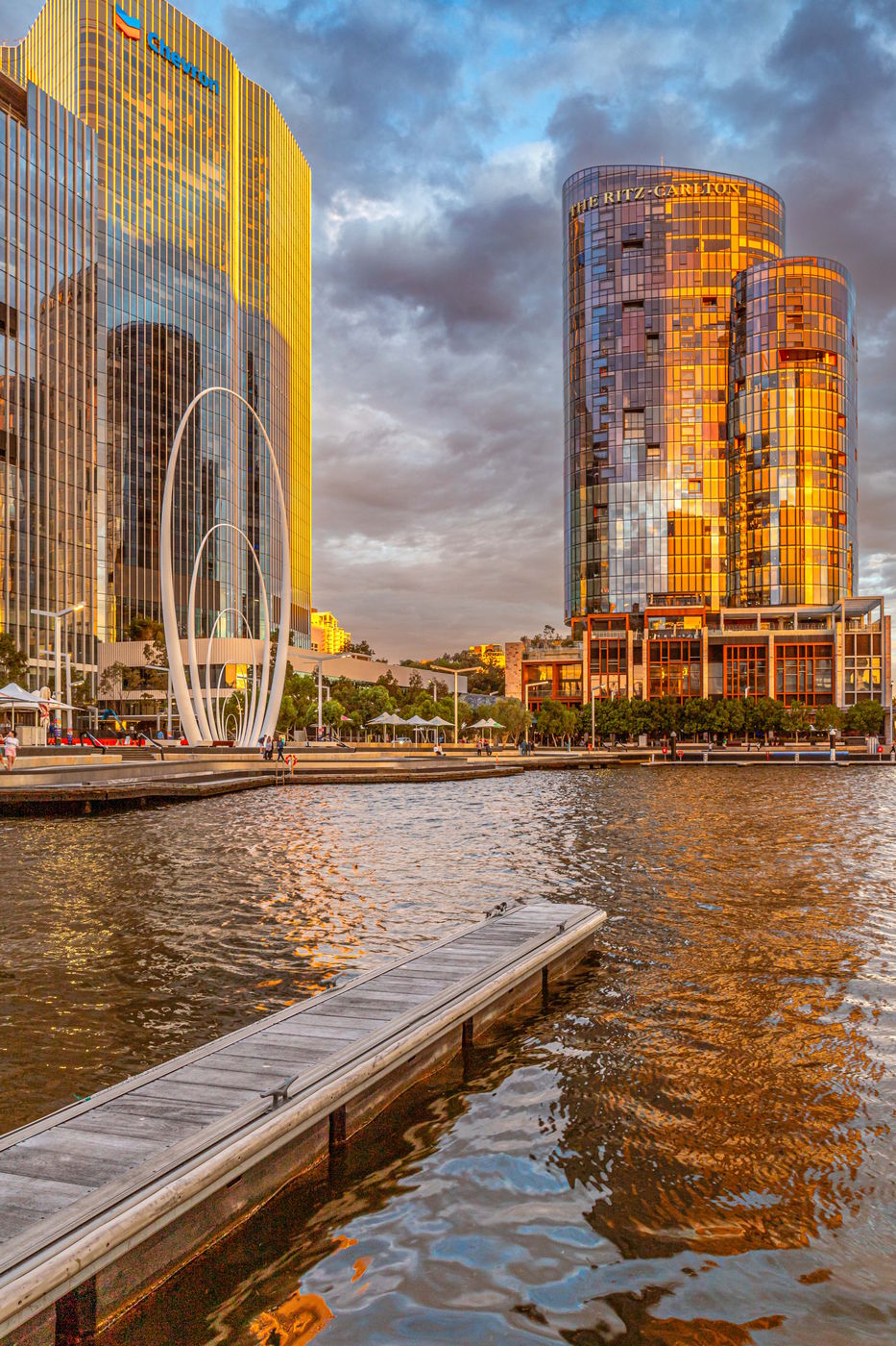 Elizabeth Quay Bridge lights, Perth, Westerne Australia, Australia