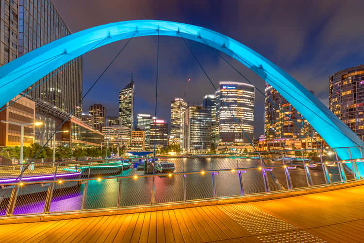 Elizabeth Quay bridge Perth Skyline, Western Australia