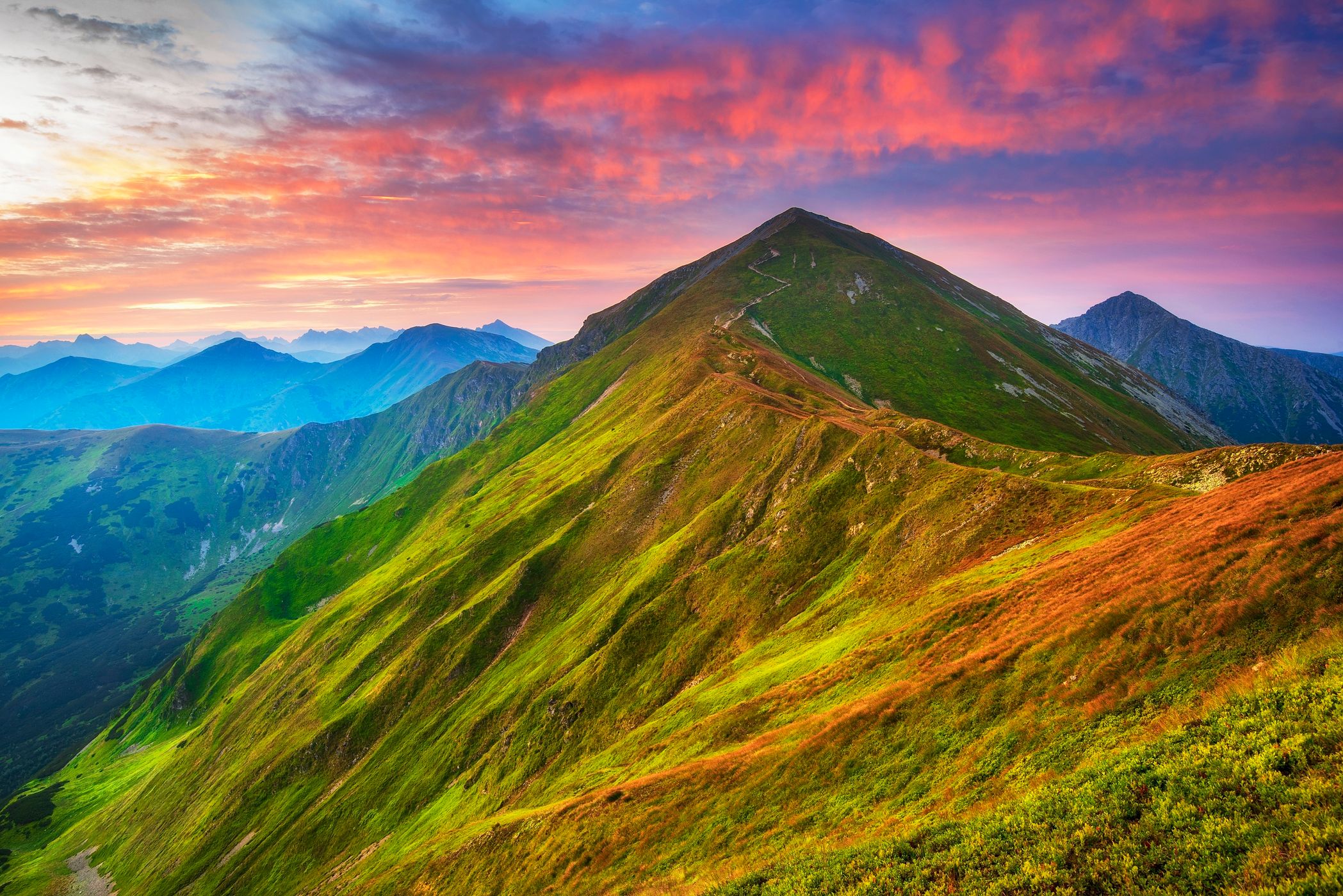 Klin peak from Končistá in Western Tatras, Poland