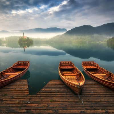 Rowing boat jetty, Slovenia