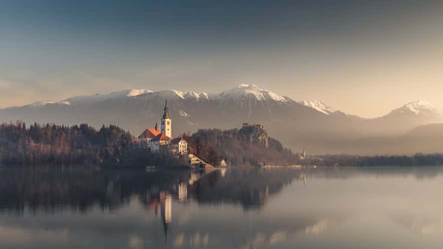 Lake Bled - Wooden Jetty - Rock covered with coins