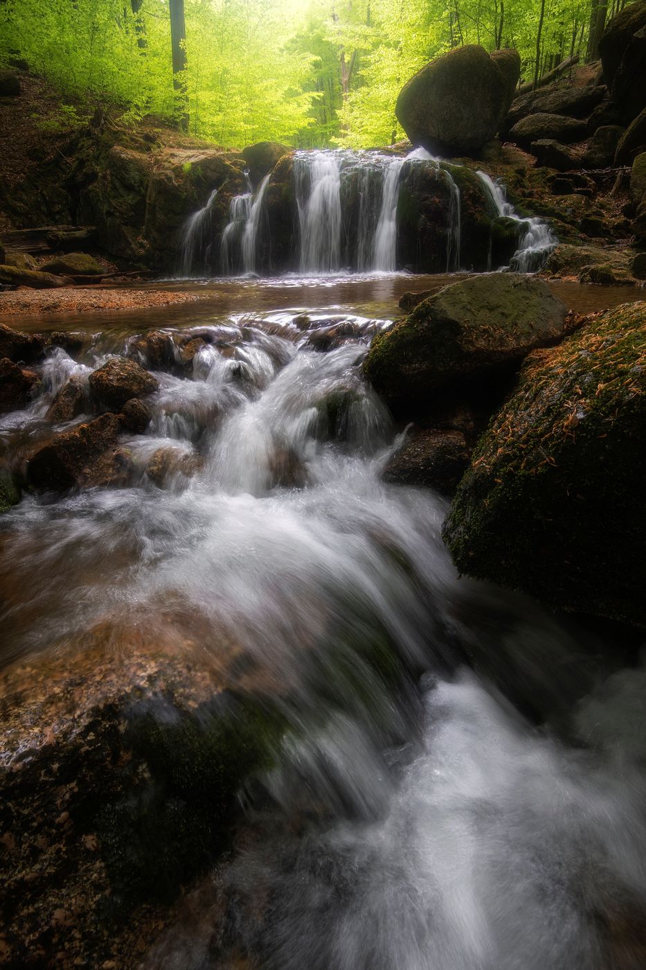 Little Štolpich waterfallss in Jizerské hory, Czech Republic