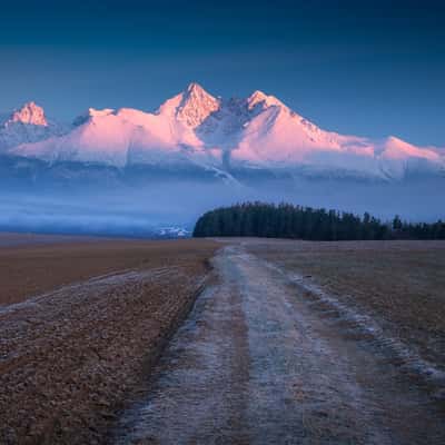 Lomnický peak from Veľká Lomica village, Slovakia (Slovak Republic)