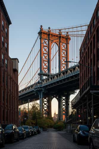 Manhattan Bridge from Washington St., New York City